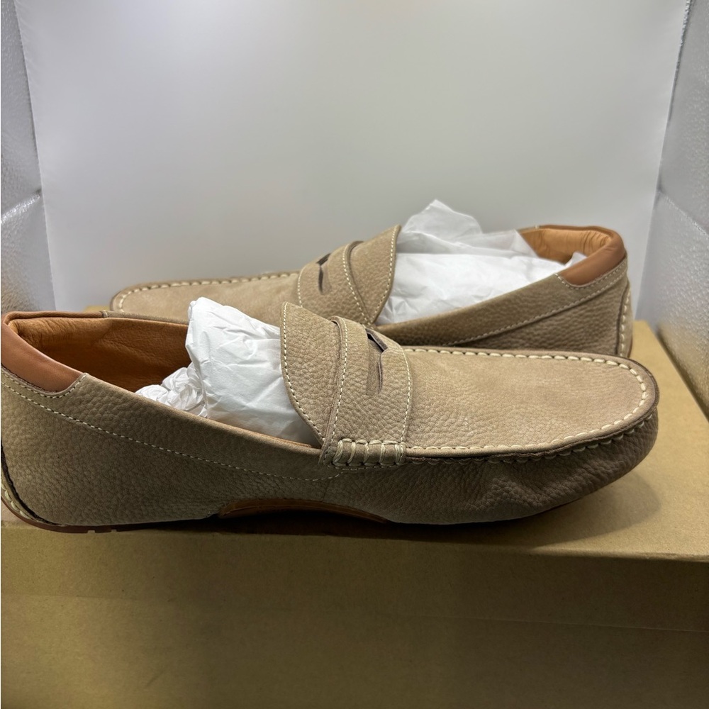 Gentle Souls by Kenneth Cole Men's Nyle Penny Driver Loafer Taupe Size 7